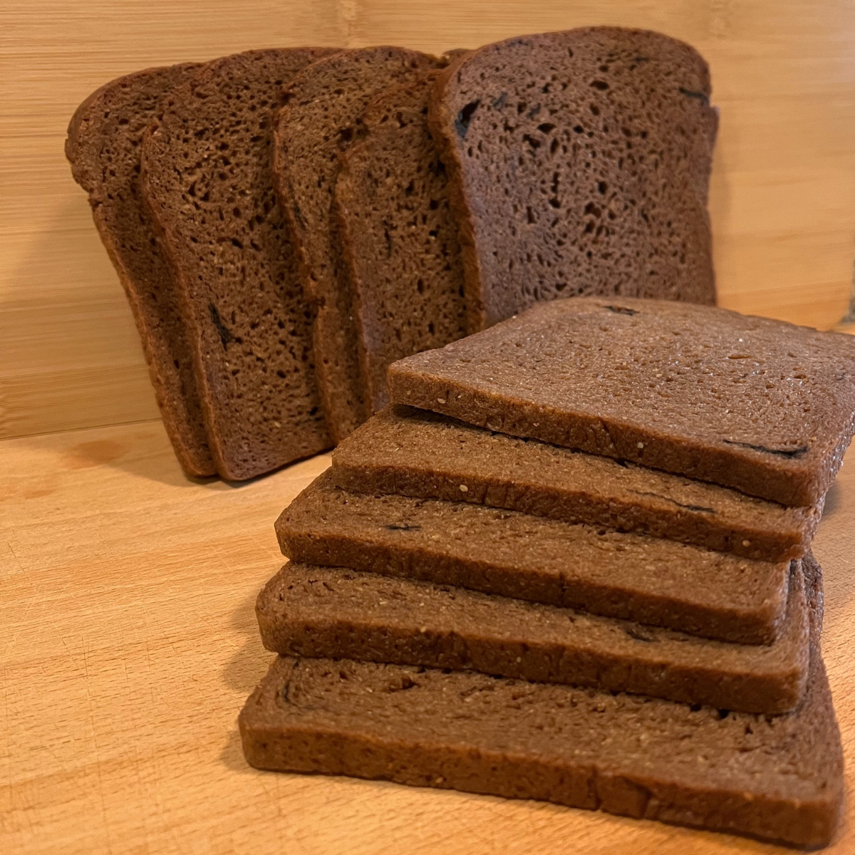 Low Carb XL Pumpernickel Bread - 48 Thin Slices Per Loaf - Fresh Baked